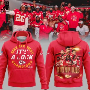 2023 AFC West Champions Home Of The Mighty Chiefs NFL Logo Red Design 3D Hoodie Longpant Cap Set