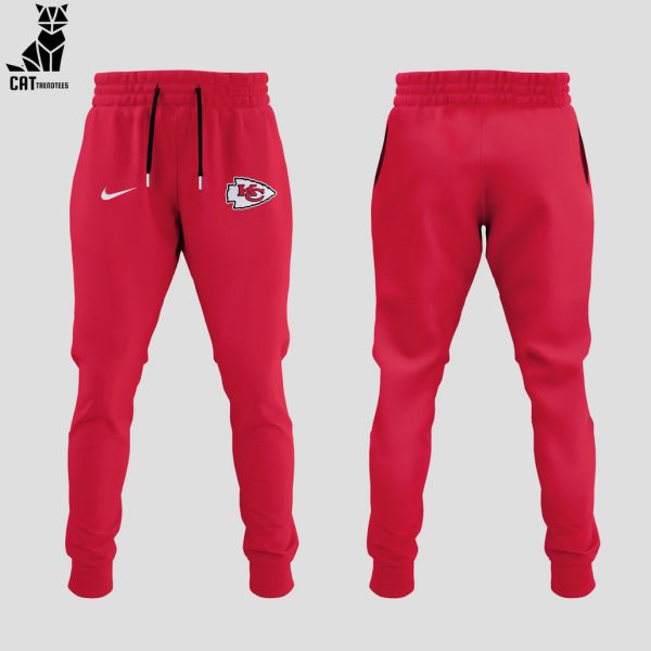 2023 AFC West Champions Kansas City Chiefs NFL Red Design 3D Hoodie Longpant Cap Set