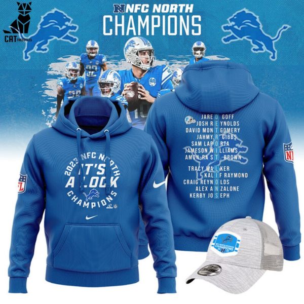 2023 Detroit Lions NFL North Division Champions Blue Logo Design 3D Hoodie