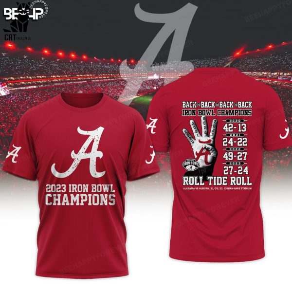 2023 Iron Bowl Alabama Crimson Tide Champions Full Red Logo Design 3D Hoodie