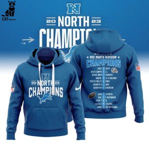 2023 NFC North Division Champions Detroit Lions Nike Blue Design 3D Hoodie