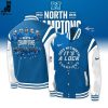 2023 NFC North It’s Clock Champions Detroit Lions Nike Logo Black Baseball Jacket
