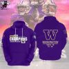 2023 Pac-12 Football Conference Champions Washington Huskies Full Purple Logo Design 3D Hoodie