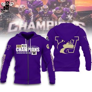 2023 Pac-12 Football Conference Champions Washington Huskies Purple Hoodie Longpant Cap Set