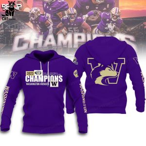 2023 Pac-12 Football Conference Champions Washington Huskies Full Purple Design Hoodie Longpant Cap Set