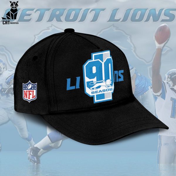 2024 Detroit Lions NFL Blue Mascot Design 3D Hoodie Longpant Cap Set