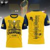 2024 January National Champions Michigan Wolverines 23 24  Blue Design 3D Hoodie