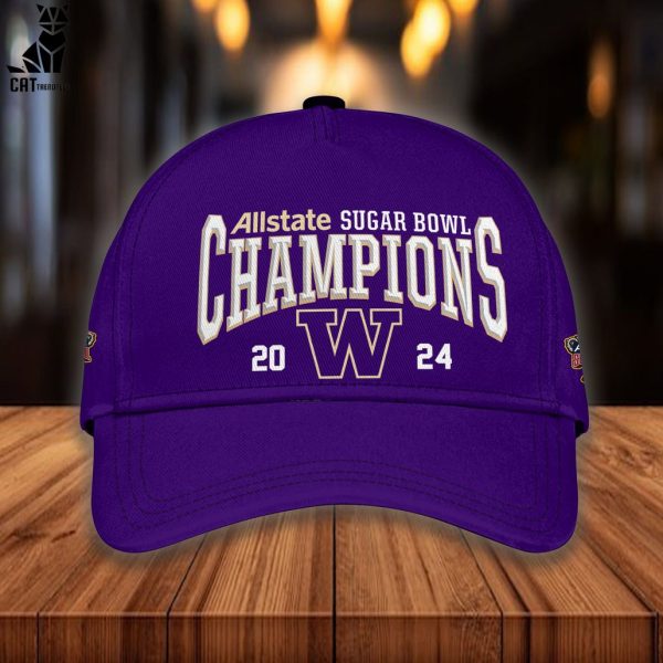 2024 Sugar Bowl Champions Just Won More Washington Huskies Purple Hoodie Longpant Cap Set