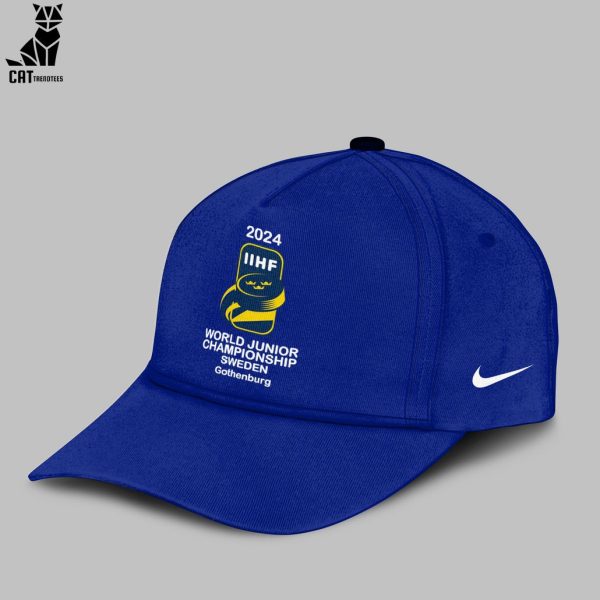 2024 World Junior Championship USA Hockey Nike Logo Blue Design 3D Hoodie Longpant Cap Set