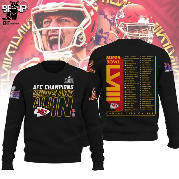 AFC Champions Kansas City Chiefs All In Logo Black Hoodie