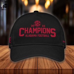 Alabama Crimson Tide 2023 SEC Football Conference Champions Black Logo Design Hoodie Longpant Cap Set