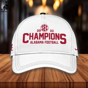 Alabama Crimson Tide 2023 SEC Football Conference Champions White Logo Design Hoodie Longpant Cap Set