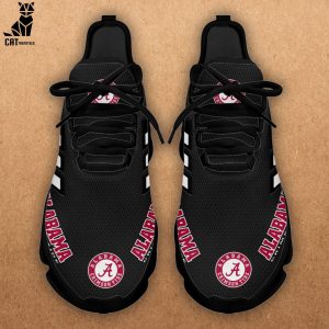 Alabama Crimson Tide Logo Full Black Design Max Soul Shoes