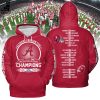 Southeastern Conference Alabama Crimson Tide 2023 SEC Football  Champions Red Logo Design 3D Hoodie