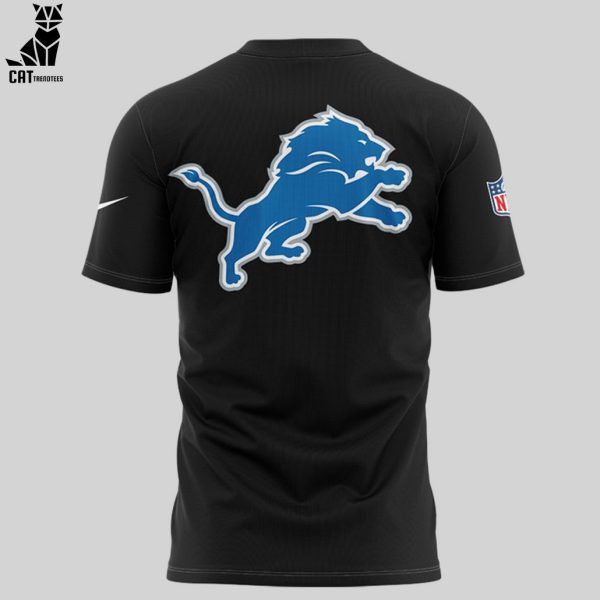 Anti Fragile Detroit Lions NFL Logo Black Design 3D T-Shirt