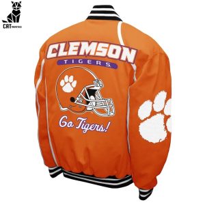 Clemson Tigers Football Orange Design Baseball Jacket