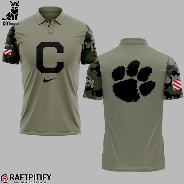 Clemson Tigers Salute To Service Special Edition Nike Logo Design Polo Shirt