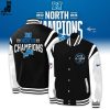 2023 NFC North It’s Clock Champions Detroit Lions Nike Logo Blue White Baseball Jacket