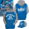 Detroit Lions Barry Sanders Memorialized Blue Logo Design 3D Hoodie
