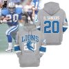 Detroit Lions Barry Sanders Memorialized Blue Logo Design 3D Hoodie