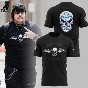 Detroit Lions Football Graham Glasgow’s Skull Black Design 3D T-Shirt