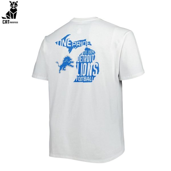 Detroit Lions Football White Mascot Design 3D T-Shirt