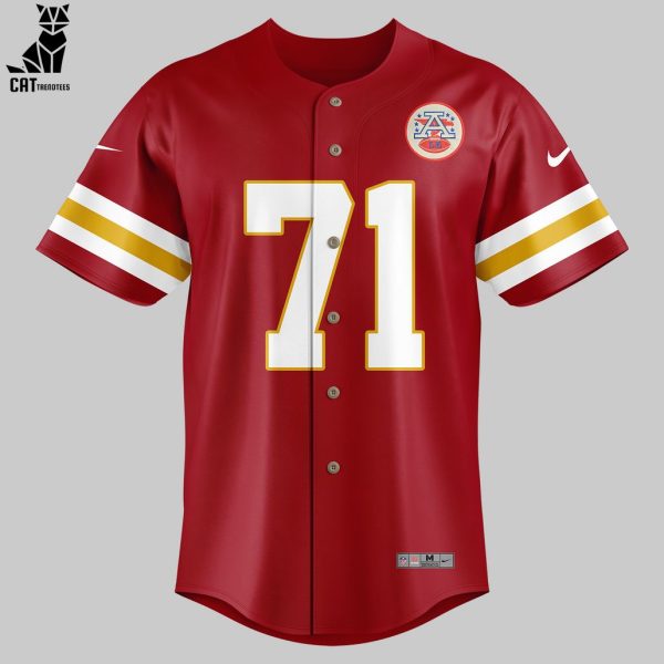Ed Budde Kansas City Chiefs Nike Logo Red Design Baseball Jersey