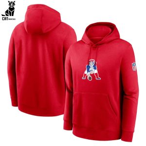 England Patriots 2023 Sideline Club Alternate Tri-Blend Pullover Red Design NFL Logo Design 3D Hoodie
