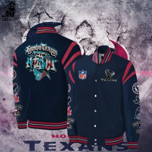 Houston Texans NFL Logo Blue Design Baseball Jacket