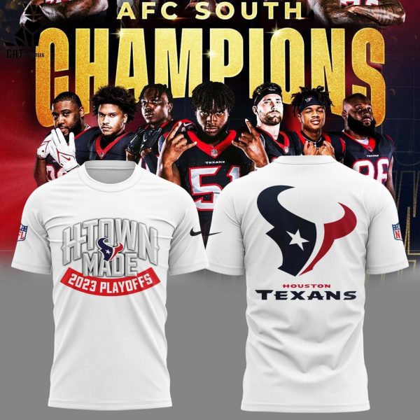Houston Texans NFL Playoffs 2023 Nike Logo White Design 3D T-Shirt