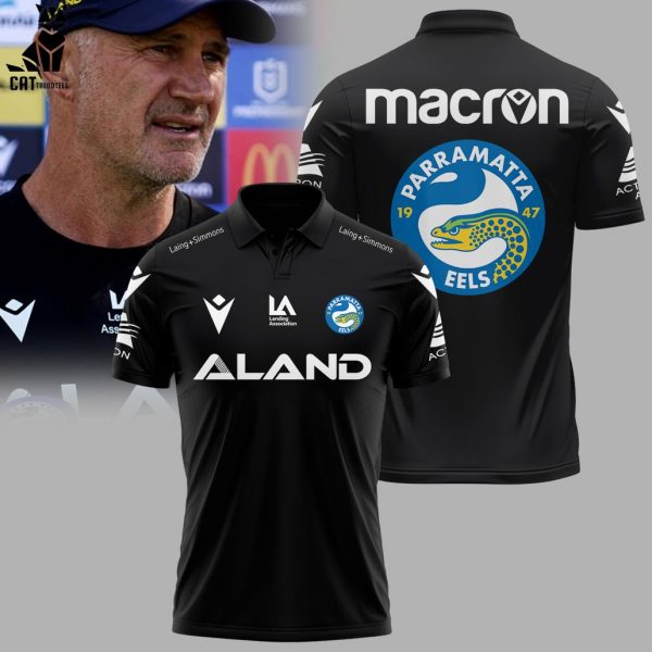 Macron Parramatta Aland Logo Black Design 3D Polo Shirt