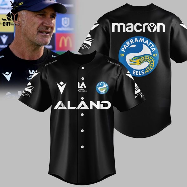 Macron Parramatta Aland Logo Black Design Baseball Jersey