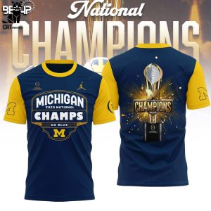 Michigan 2023 National Champions Wolverines 23 24 Blue Michigan Blue Design 3D Hoodie