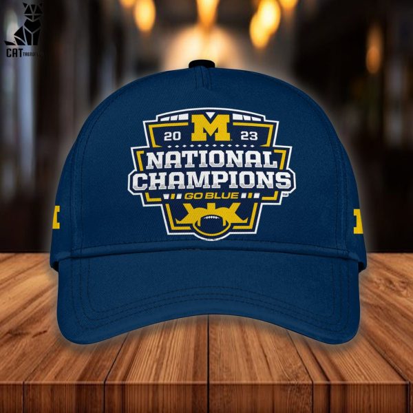 Michigan Wolverines 2023 National Champions Go Blue Design Hoodie Longpant Cap Set