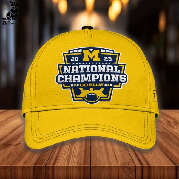 Michigan Wolverines 2023 National Champions Go Yellow Design Hoodie Longpant Cap Set