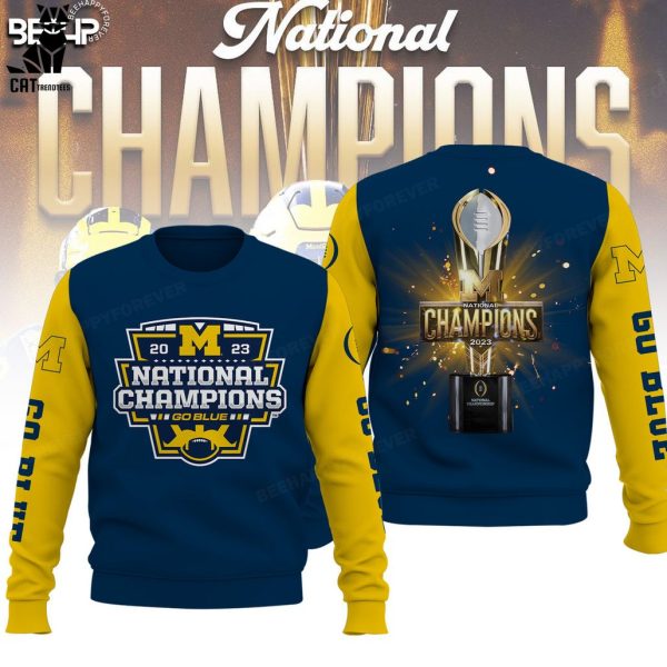 Michigan Wolverines 23 24 National Champions Go Blue Yellow Cup Design 3D Hoodie