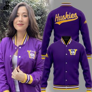 Mina Kimes Washington Huskies Football Purple Design Baseball Jacket