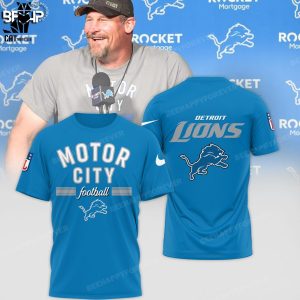 Motor City Football Detroit Lions NFL Logo Blue Design 3D Hoodie