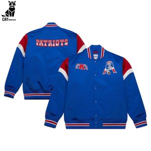 Ness Royal New England Patriots Blue Design Baseball Jacket