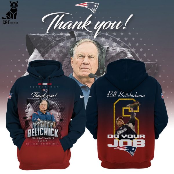 New England Patriots Bill Belichick 2000-2023 Nike Logo Design 3D Hoodie