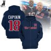 New England Patriots Captain Blue Design 3D Hoodie Longpant Cap Set