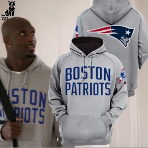 NFL Boston New England Patriots Gray Design 3D Hoodie