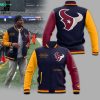 NFL Houston Texans Blue Mascot Design Baseball Jacket