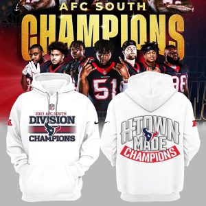NFL Houston Texans South Division AFC Champions White Nike Logo Design 3D Hoodie