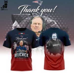 NFL New England Patriots Bill Belichick Honor 2000 – 2023 Portrait Design 3D T-Shirt
