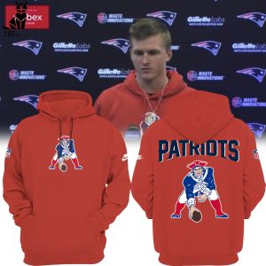 NFL New England Patriots Captain Orange Logo Design 3D Hoodie