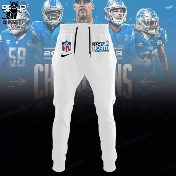 NFL NFC North It’s A Lock Champions Detroit Lions 2023 Mascot White Hoodie Longpant Cap Set