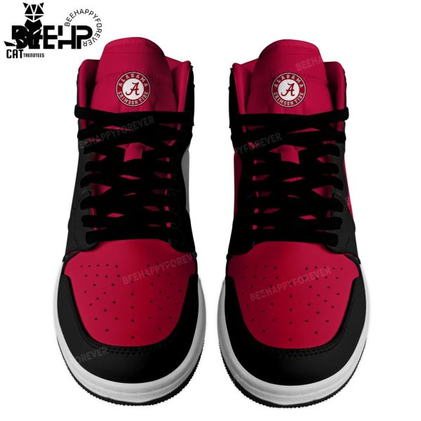 Personalized Alabama Crimson Tide Nike Red Black Logo Design Air Jordan 1 High Top