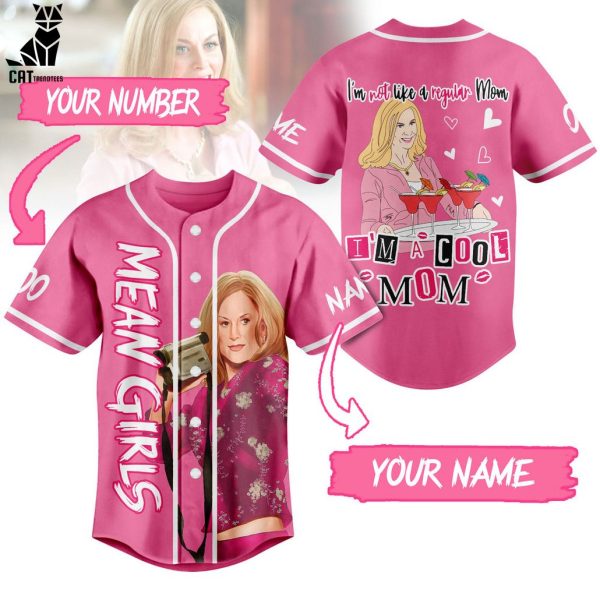 Personalized Mean Girls Portrait Pink Design Baseball Jersey