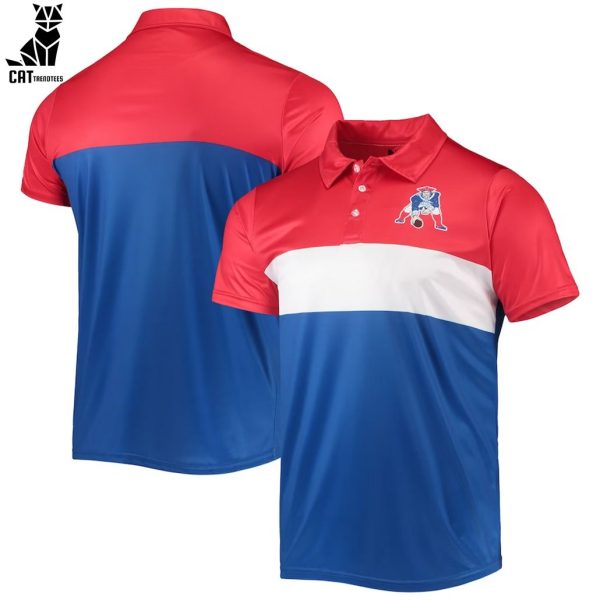 Royal New England Patriots Petro Polorblock Mix Color Design Polo Shirt